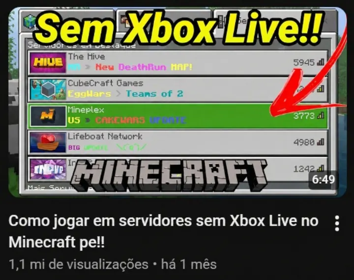 Print de resultado, vídeo longo
