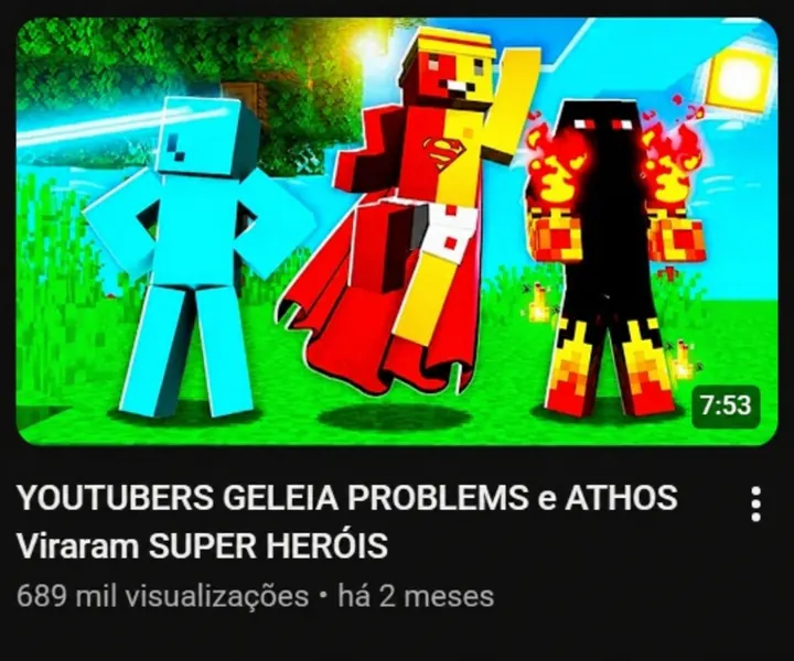 Print de resultado, vídeo longo