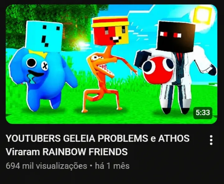 Print de resultado, vídeo longo