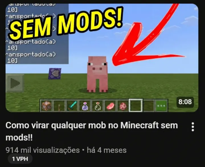 Print de resultado, vídeo longo